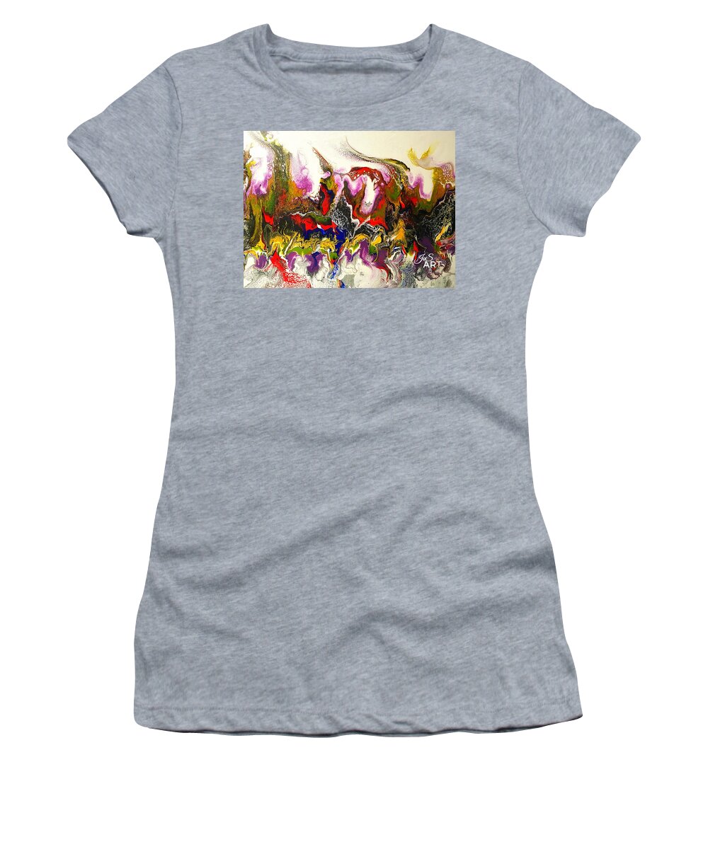 Forest Women's T-Shirt featuring the painting Dance of Flames by Jo Smoley