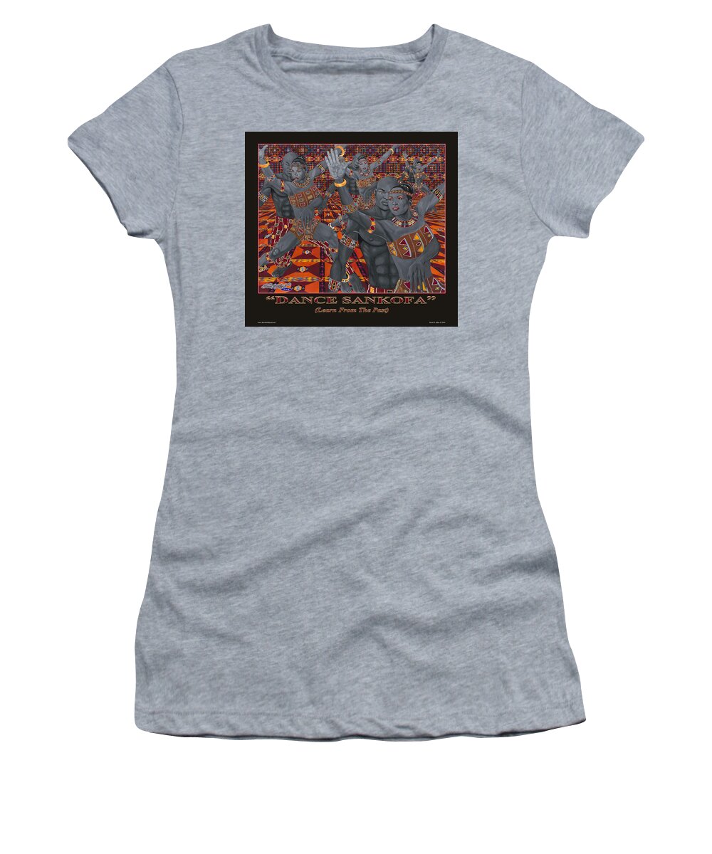 Smithsonian Women's T-Shirt featuring the painting Dance Sankofa Poster by Steve R Allen