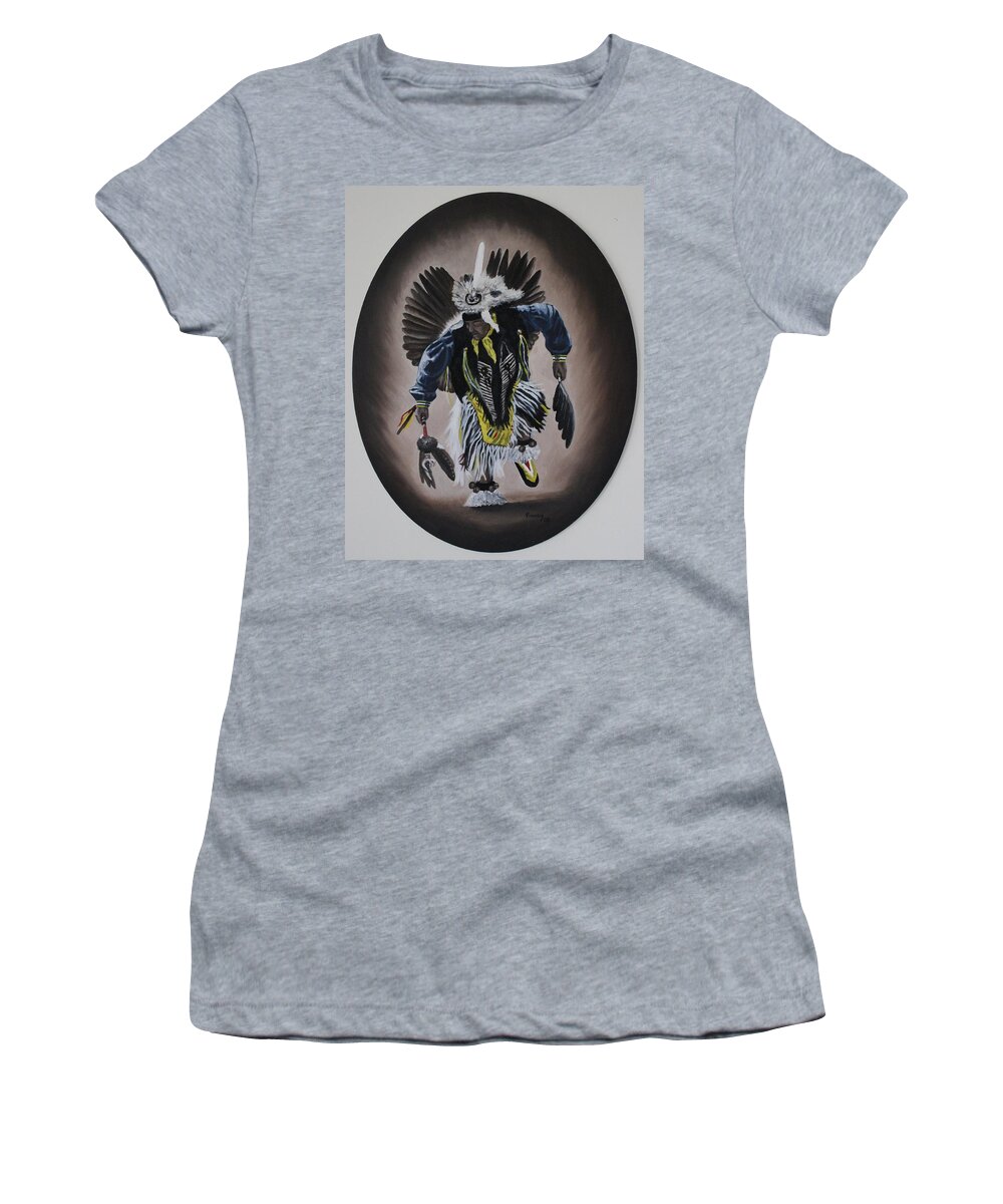 Michael Women's T-Shirt featuring the painting Dancing In The Spirit by Michael TMAD Finney