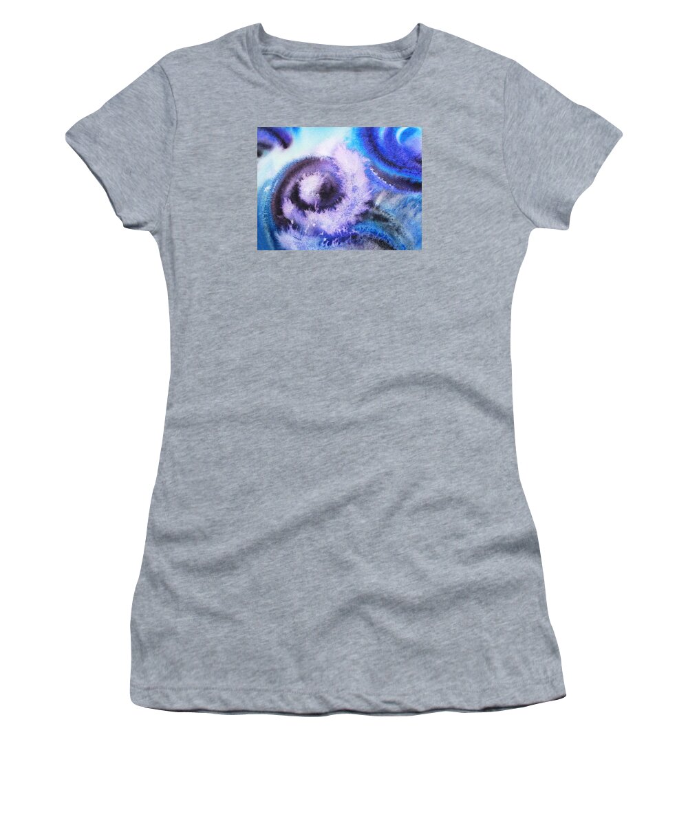 Abstract Women's T-Shirt featuring the painting Dancing Water IV by Irina Sztukowski