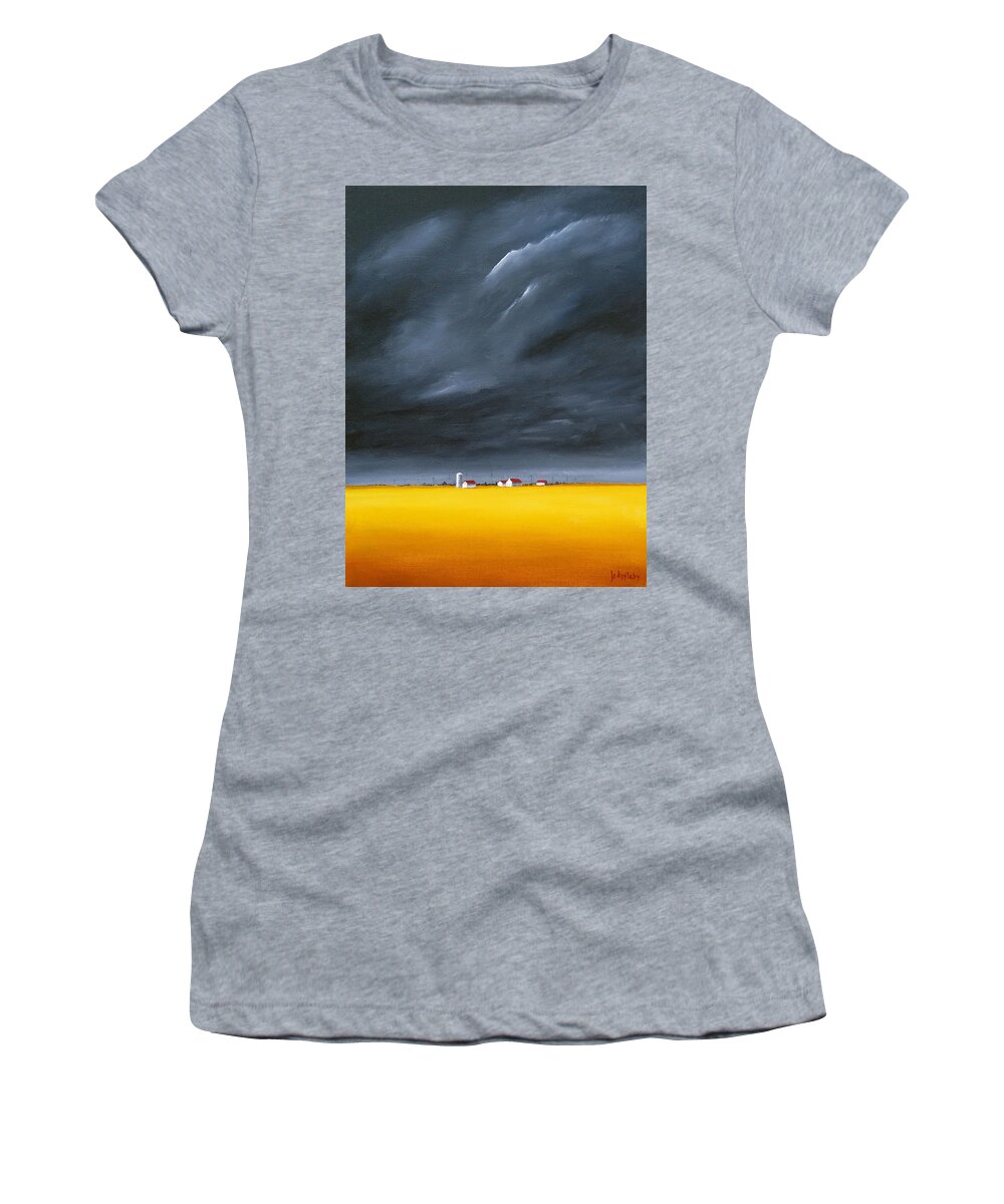 Jo Appleby Women's T-Shirt featuring the painting Dark and Stormy by Jo Appleby