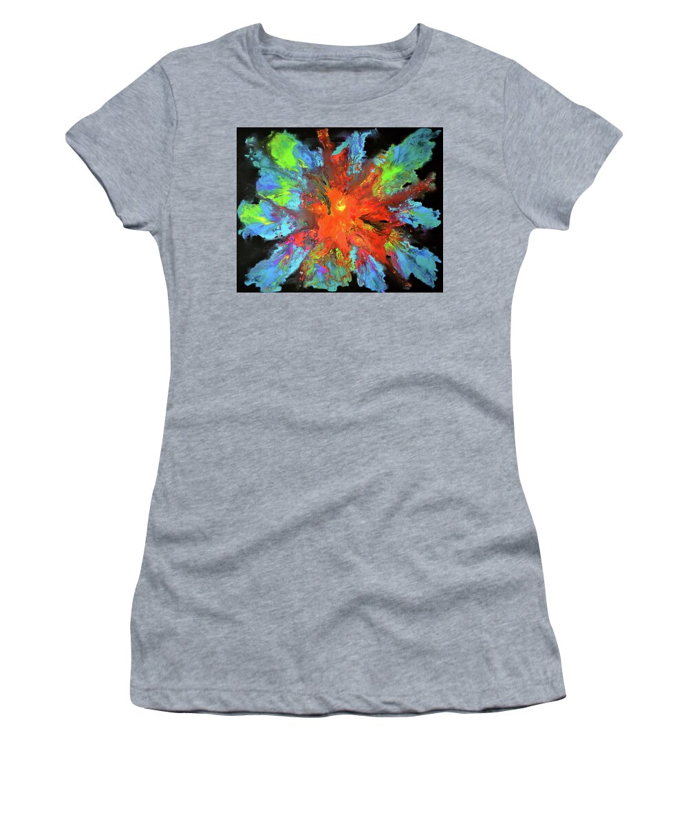Abstract Women's T-Shirt featuring the painting Dark Pandora by Tiberiu Soos