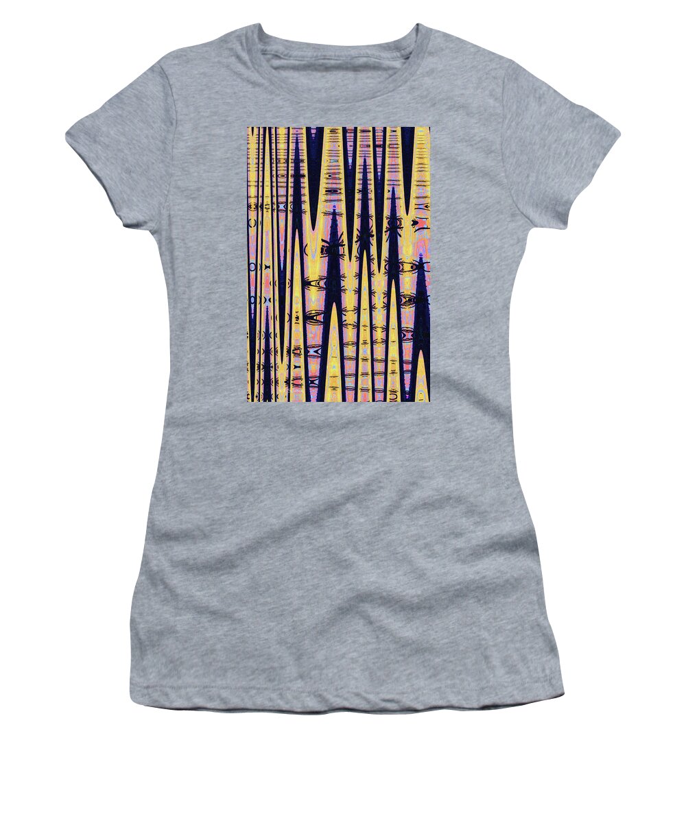 Dark Saguaro Abstract Women's T-Shirt featuring the digital art Dark Saguaro Abstract by Tom Janca