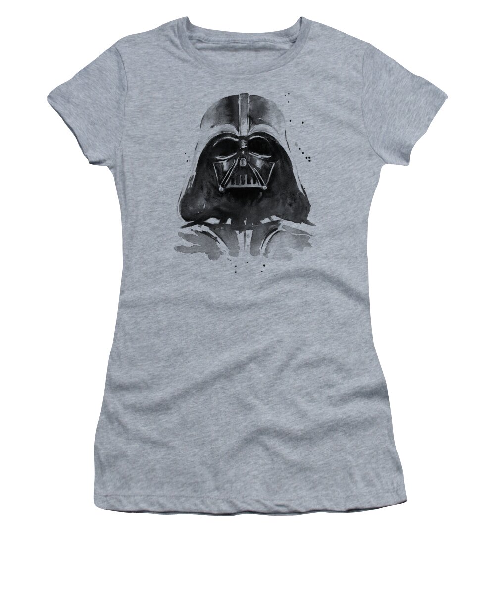 Watercolor Women's T-Shirt featuring the painting Darth Vader Watercolor by Olga Shvartsur
