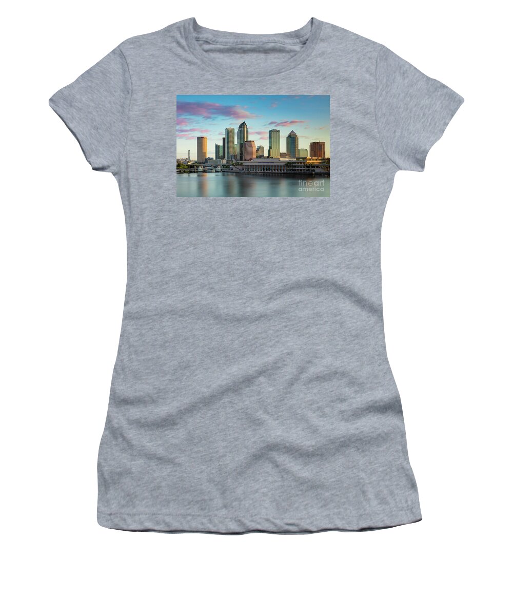 Tampa Women's T-Shirt featuring the photograph Dawn over Tampa Florida by Brian Jannsen