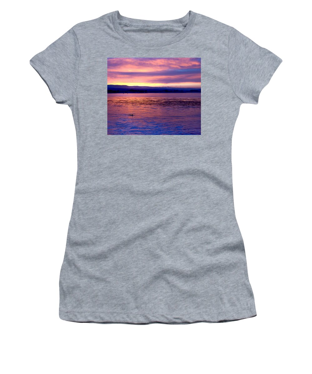 Sunrise Women's T-Shirt featuring the photograph Dawn Patrol by Lora Lee Chapman