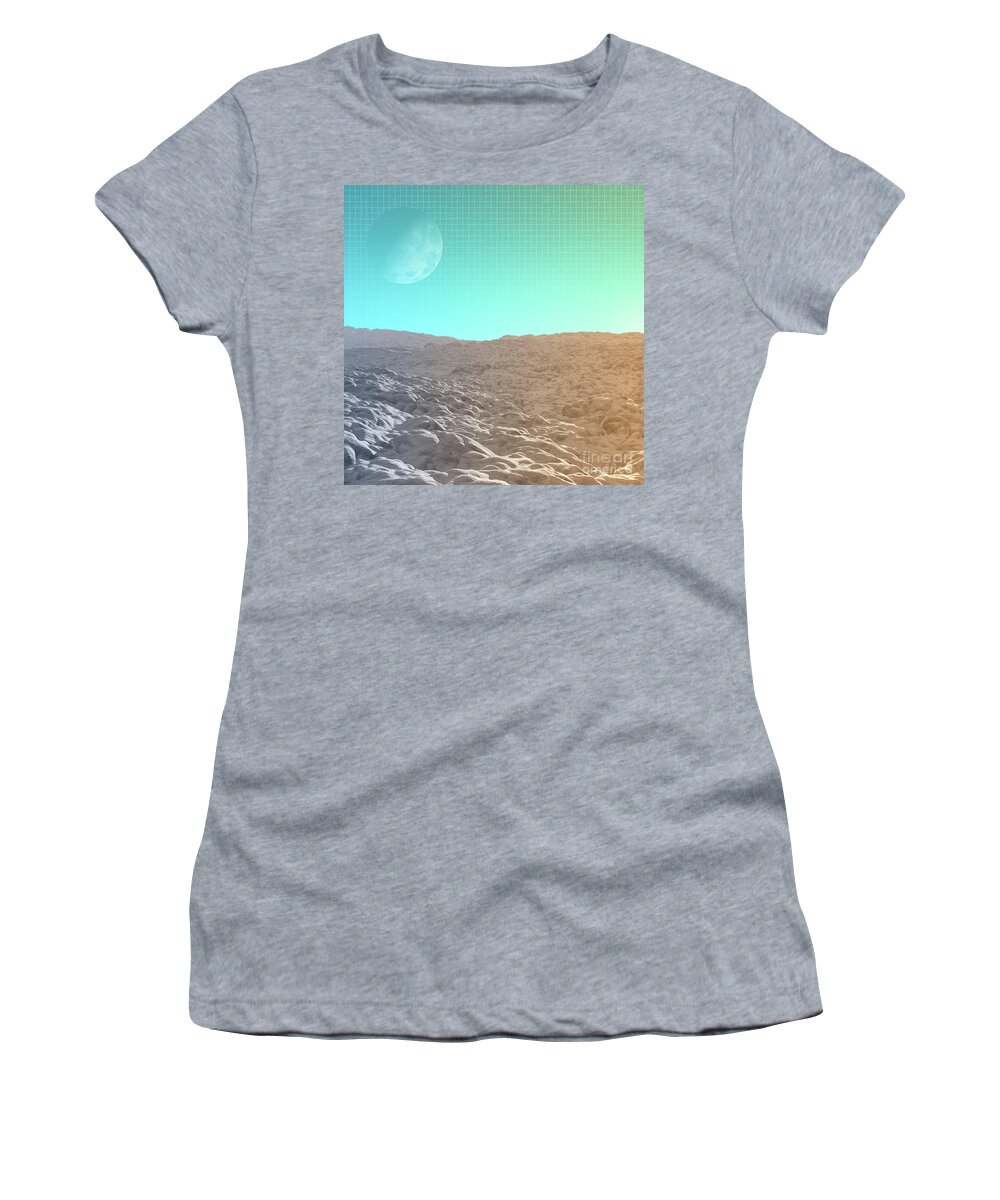 Moon Women's T-Shirt featuring the digital art Daylight In The Desert by Phil Perkins