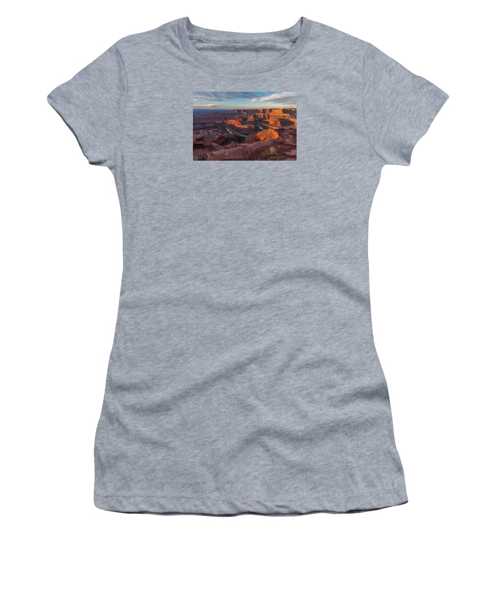 Dead Horse Point Women's T-Shirt featuring the photograph Dead Horse Point Sunrise by Dan Norris