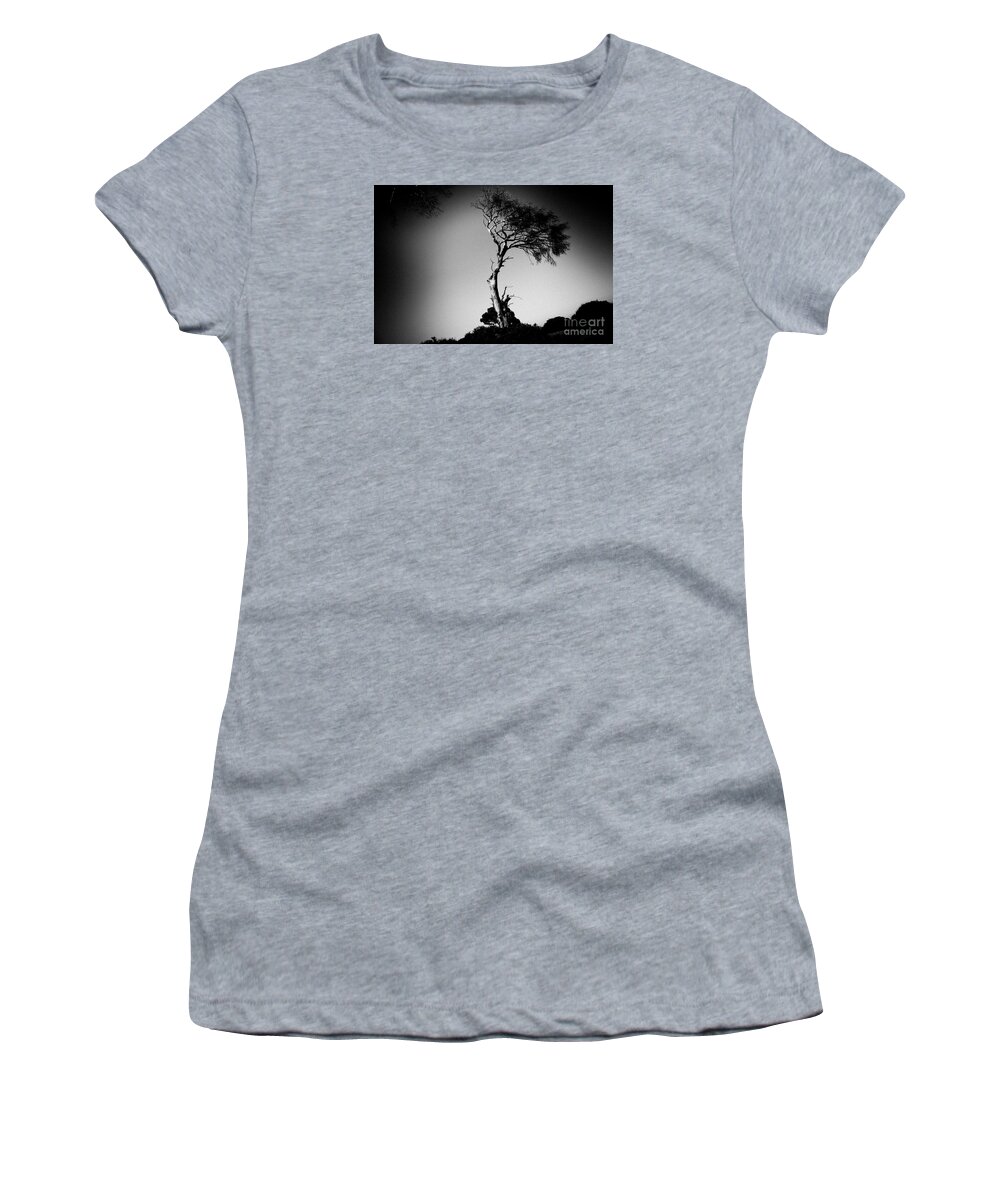 Water Women's T-Shirt featuring the photograph Dead tree bw by Raimond Klavins