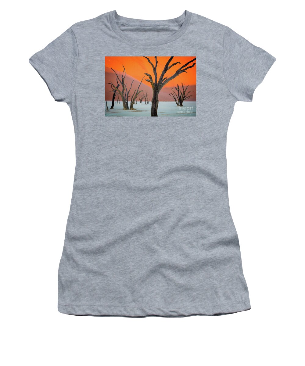 Africa Women's T-Shirt featuring the photograph Deadvlei Lines by Inge Johnsson