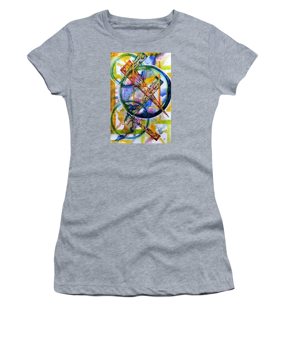 Ksg Women's T-Shirt featuring the painting Decisions by Kim Shuckhart Gunns