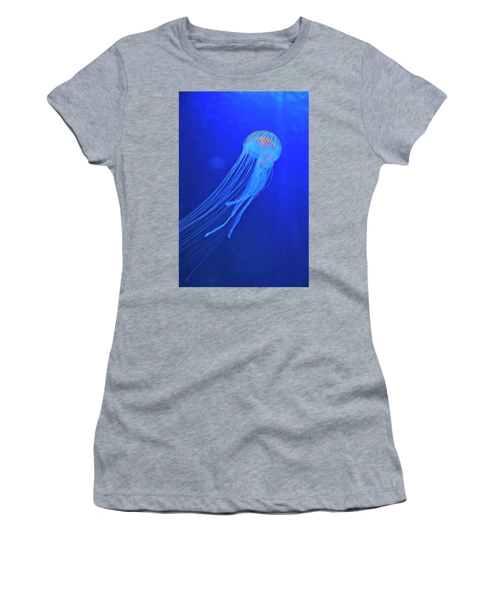 Jellyfish Women's T-Shirt featuring the photograph Deep Blue Sea Nettle by Jill Love