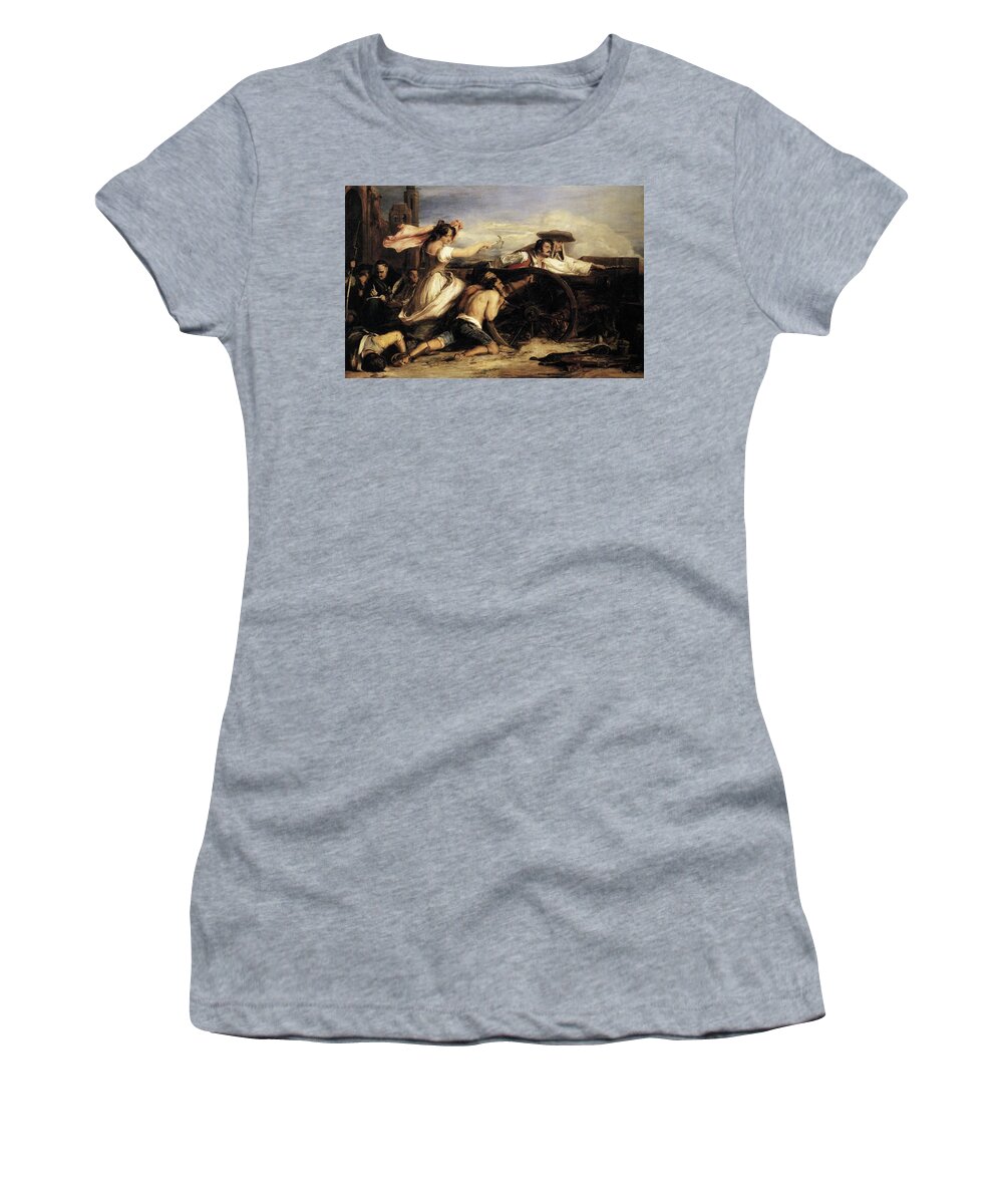 Defense Women's T-Shirt featuring the painting Defense of Saragossa by David Wilkie