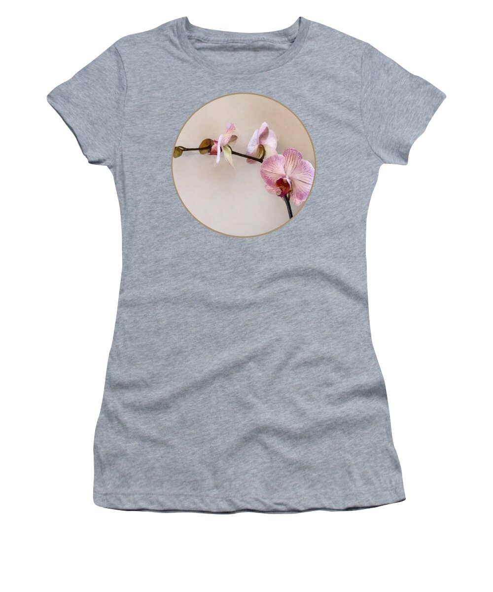 Phalaenopsis Women's T-Shirt featuring the photograph Delicate Pink Phalaenopsis Orchids by Susan Savad