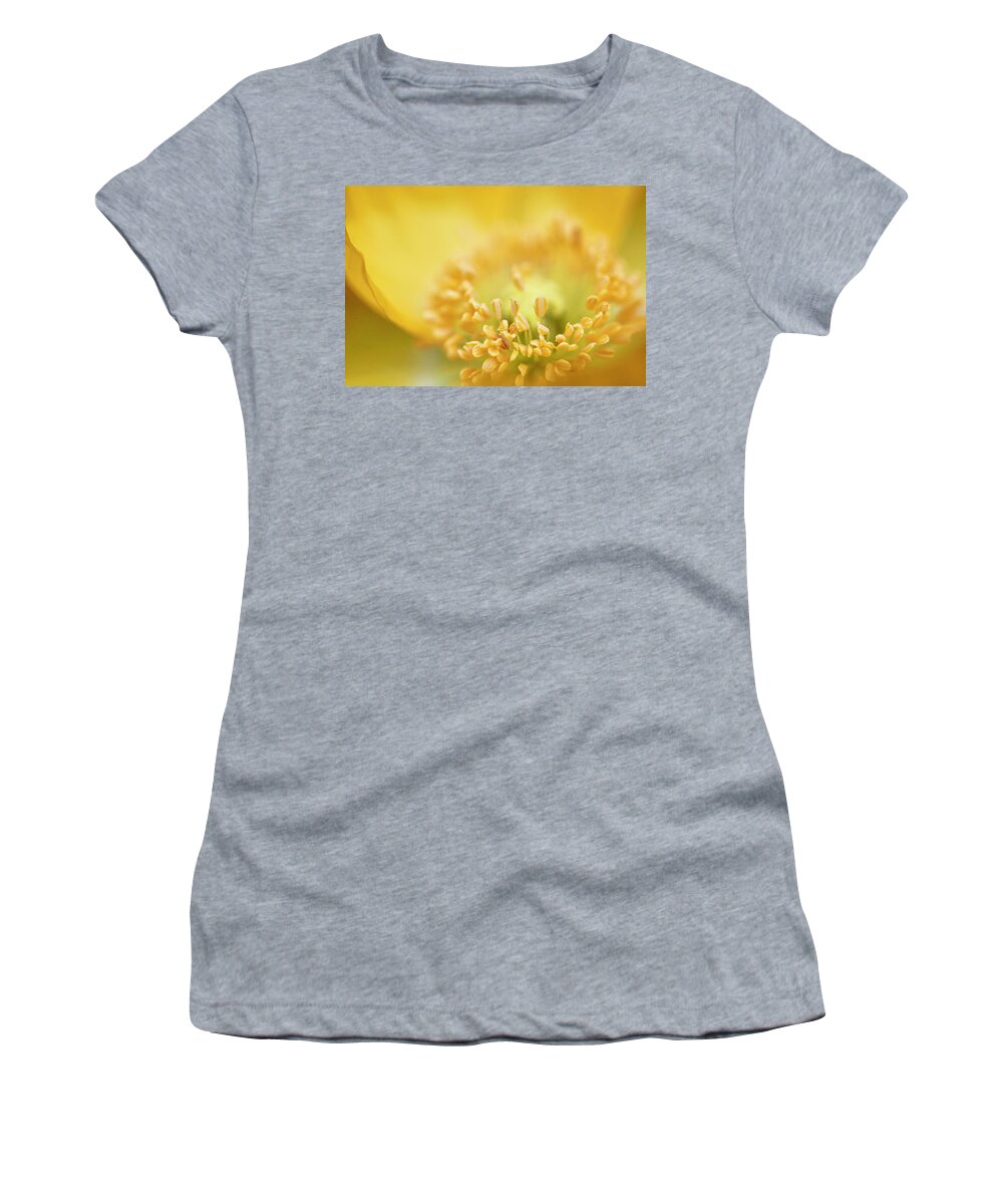 Flowers & Plants Women's T-Shirt featuring the photograph Delicate yellow poppy by Jeff Folger