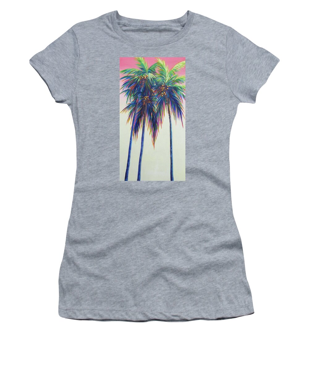 Palm Women's T-Shirt featuring the painting Delray Yellows by Anne Marie Brown