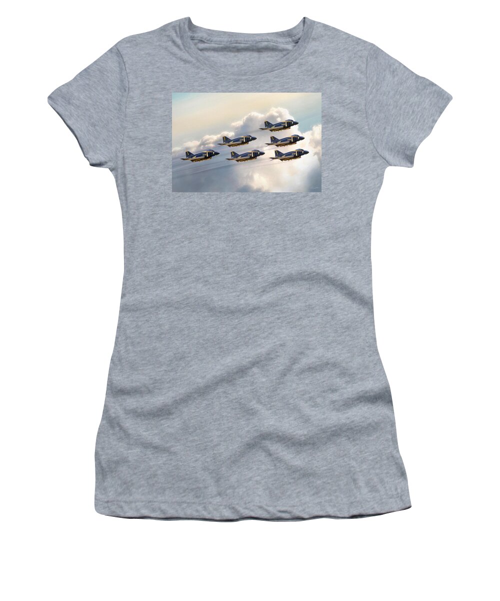 Aviation Women's T-Shirt featuring the digital art Delta 6 by Peter Chilelli