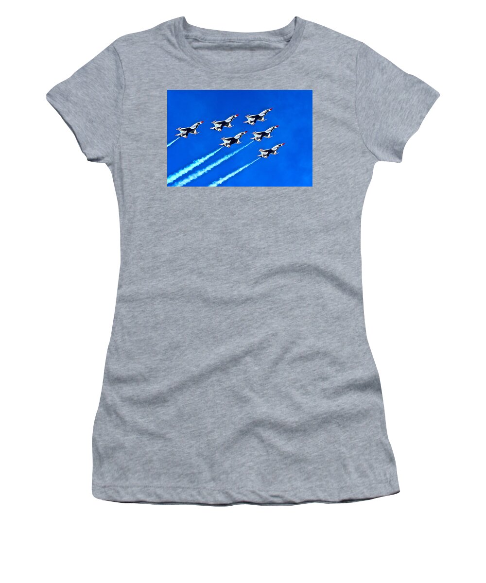 Usaf Women's T-Shirt featuring the photograph Delta Formation by Don Mercer