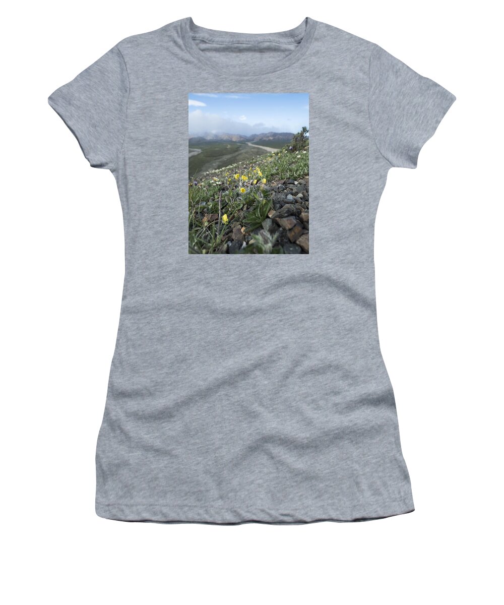Alaska Women's T-Shirt featuring the photograph Denali Wildflowers by Ian Johnson