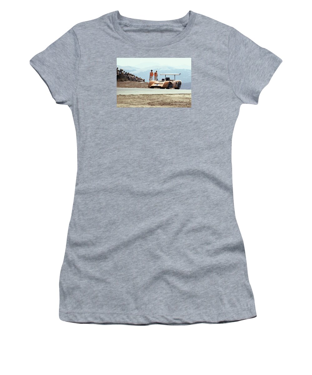 Denny Hume Women's T-Shirt featuring the photograph Denny Hulme at Laguna Seca by Dave Allen