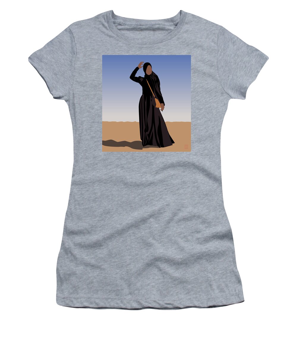 Modest Women's T-Shirt featuring the digital art Peaceful Pondering by Scheme Of Things Graphics