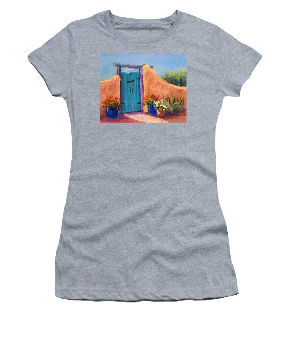 Landscape Women's T-Shirt featuring the pastel Desert Gate by Candy Mayer