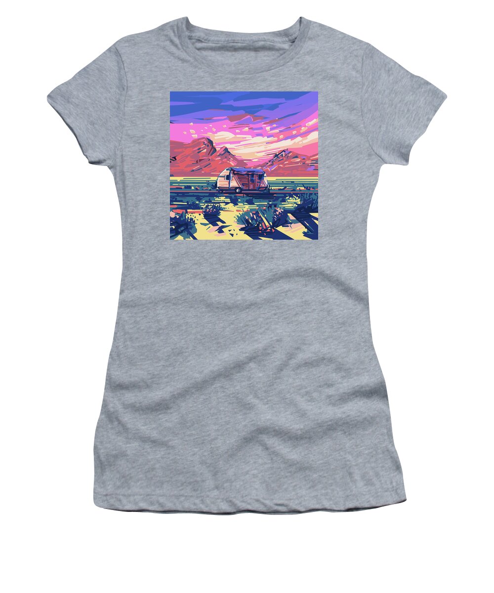 Road Women's T-Shirt featuring the digital art Desert Landscape by Bekim M
