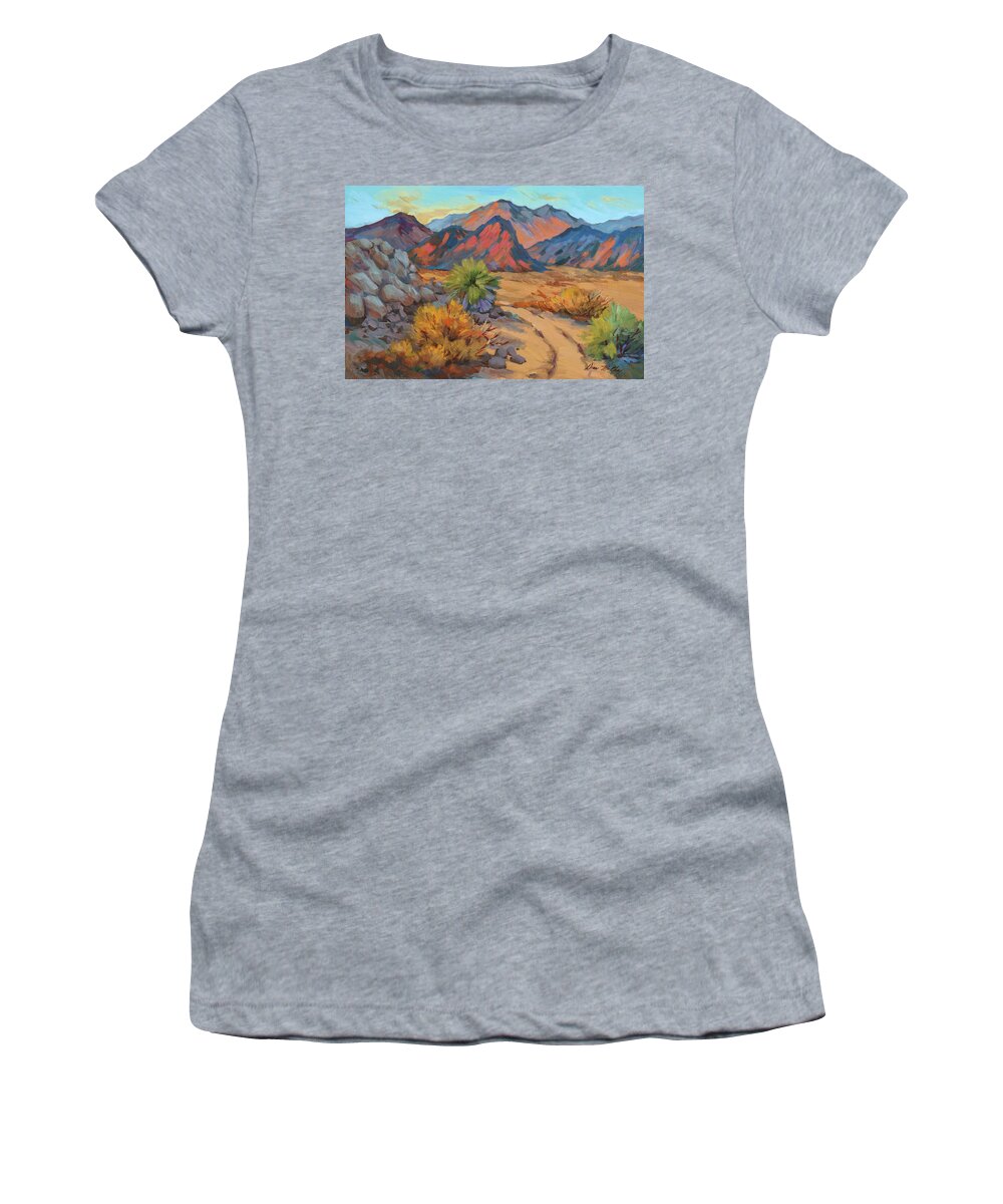 California Desert Women's T-Shirt featuring the painting Desert Morning Light by Diane McClary