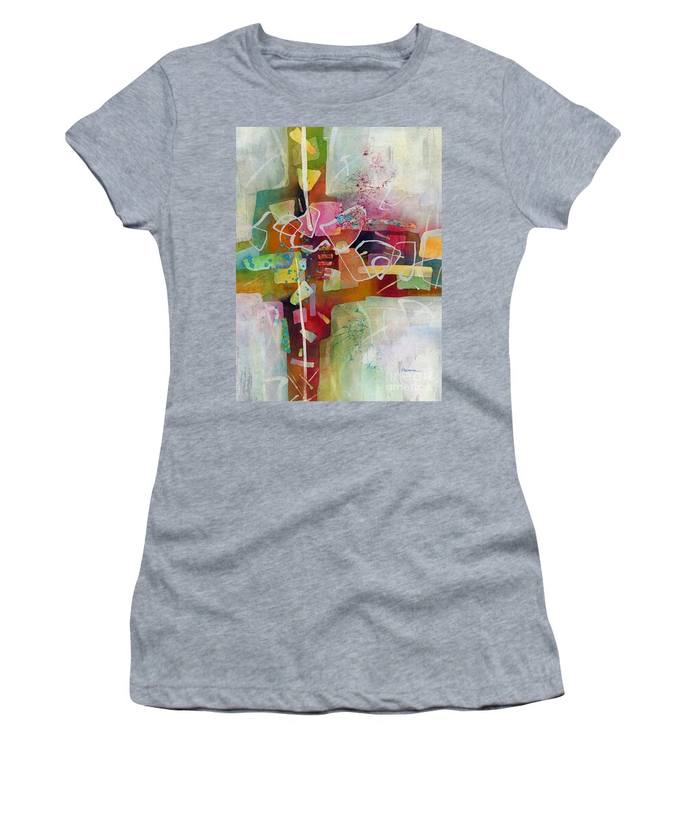 Abstract Women's T-Shirt featuring the painting Desert Pueblo 2 by Hailey E Herrera