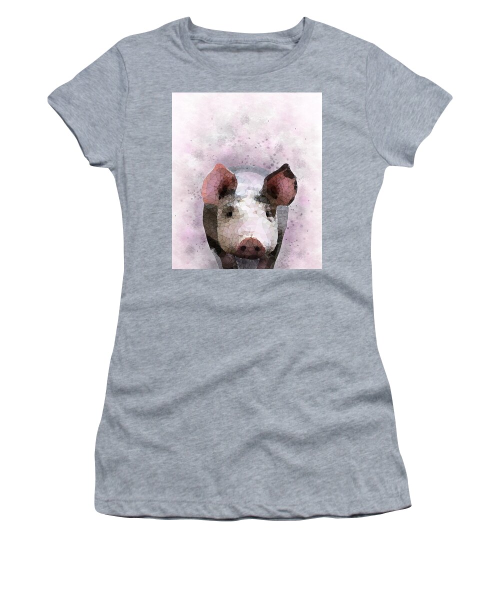 Pig Women's T-Shirt featuring the digital art Design 112 Pig by Lucie Dumas
