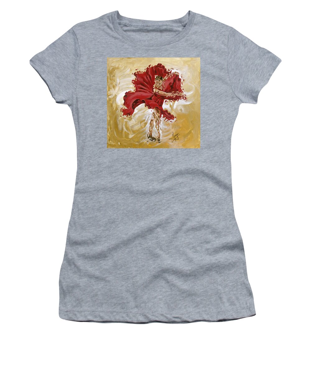 Girl Women's T-Shirt featuring the painting Determination by Karina Llergo