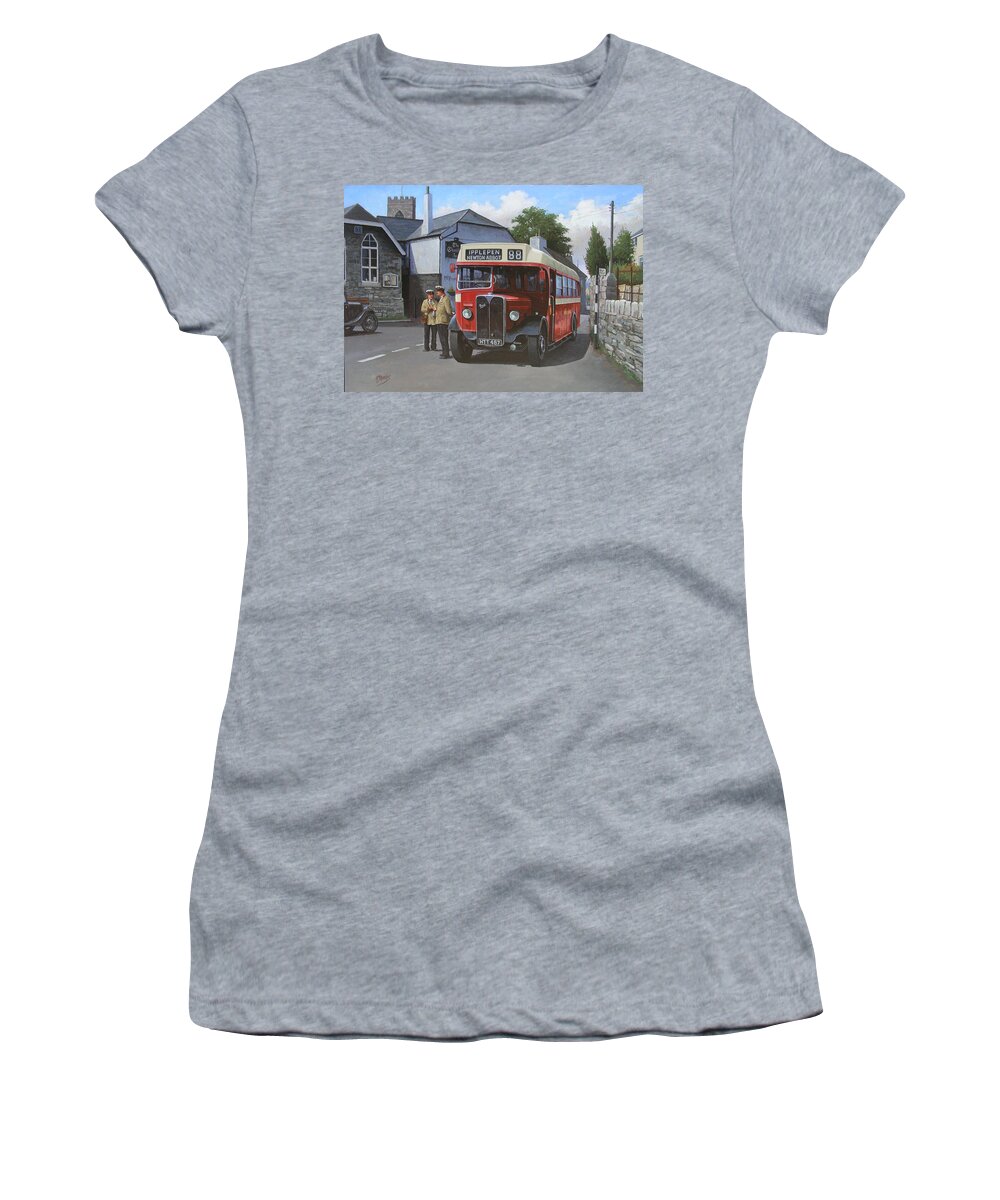Bus Women's T-Shirt featuring the painting Devon General AEC Regal. by Mike Jeffries