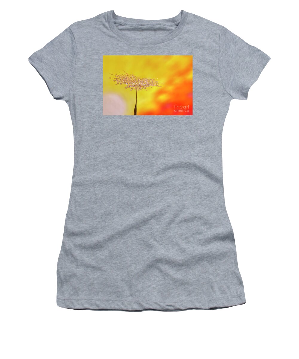 Abstract Women's T-Shirt featuring the photograph Dewdrops by Veikko Suikkanen