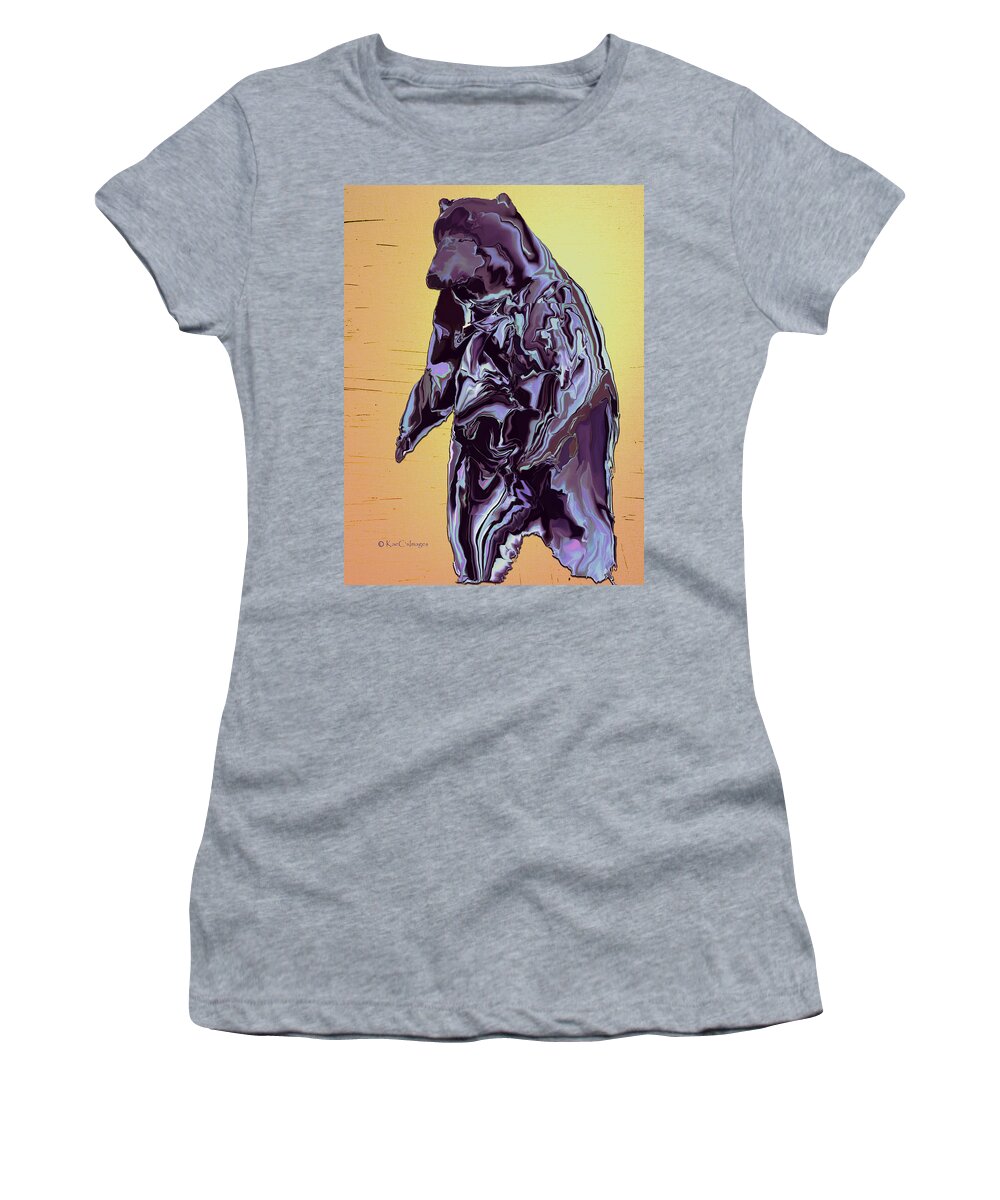Grizzly Bear Women's T-Shirt featuring the digital art Montana Grizzly 1 by Kae Cheatham