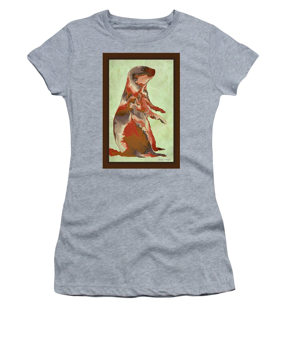 Prairie Dog Women's T-Shirt featuring the digital art Montana Prairie Dog by Kae Cheatham