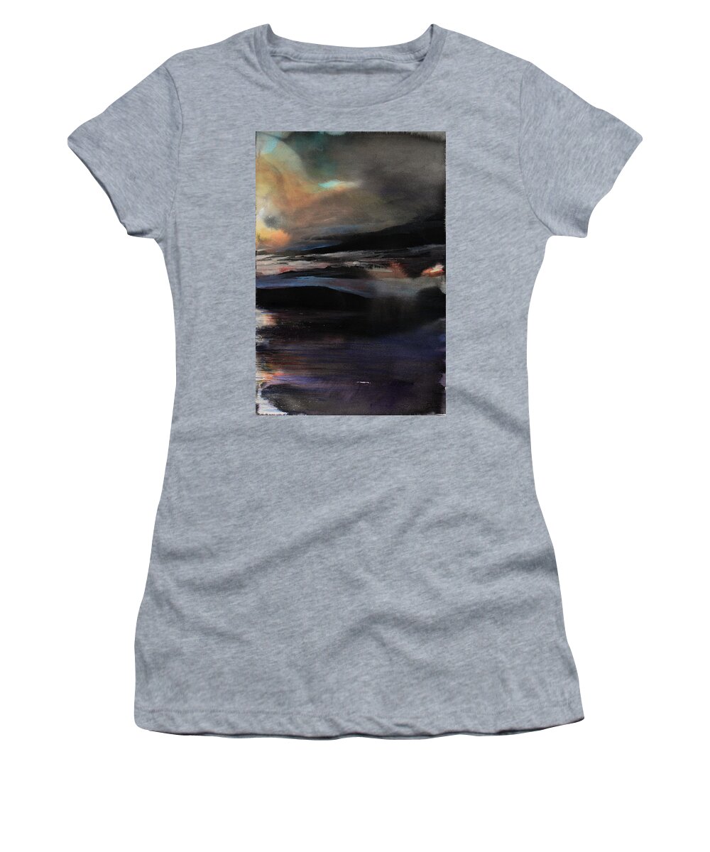 New England Women's T-Shirt featuring the painting Diptych n.2 Right by Sumiyo Toribe