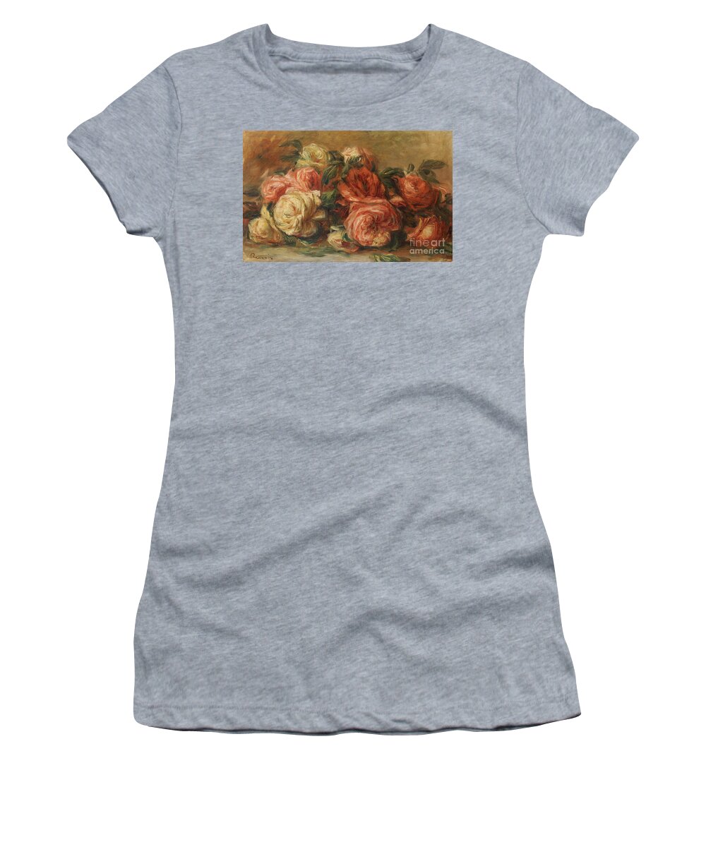 Discarded Roses Women's T-Shirt featuring the painting Discarded Roses by Pierre Auguste Renoir