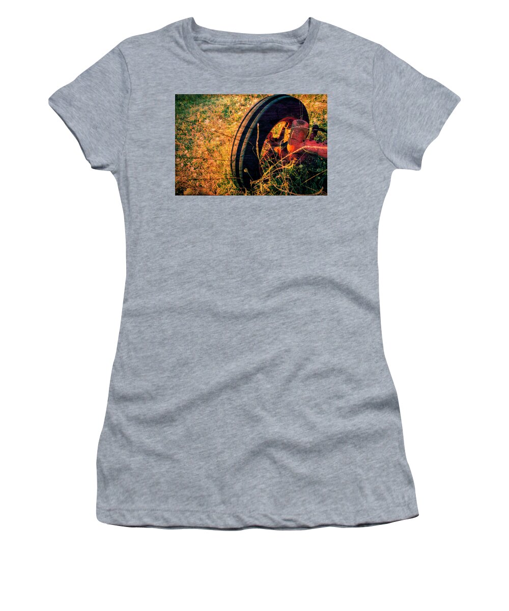 Tractor Women's T-Shirt featuring the photograph Distressed old Tractor by John Paul Cullen