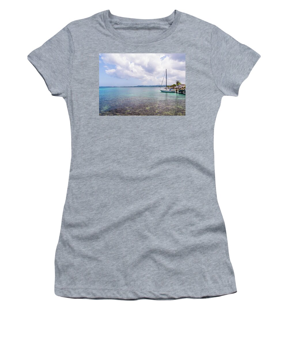 Wall Art Women's T-Shirt featuring the photograph Dock side by Charles McCleanon