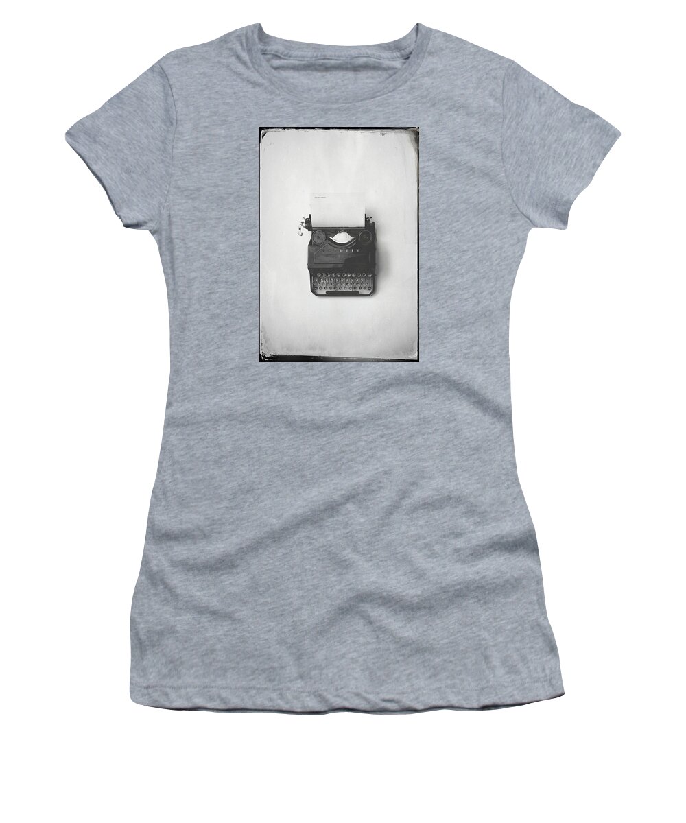 Adler Favorit Typewriter Women's T-Shirt featuring the photograph Does Not Compute. by Susan Maxwell Schmidt
