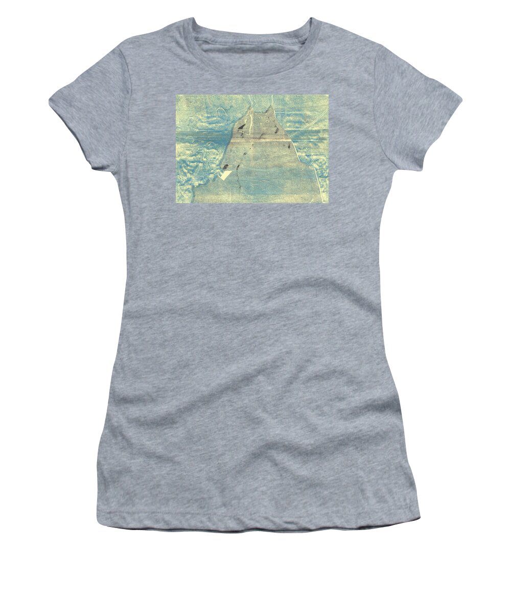 Dog Women's T-Shirt featuring the relief Dog at the beach 8 by Edgeworth Johnstone