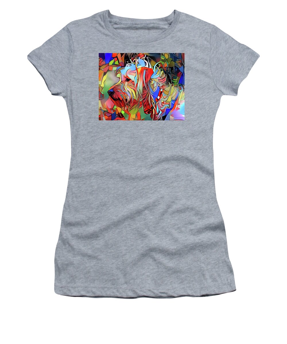 Dog Women's T-Shirt featuring the digital art Dog Dreams In Colors by Yury Malkov