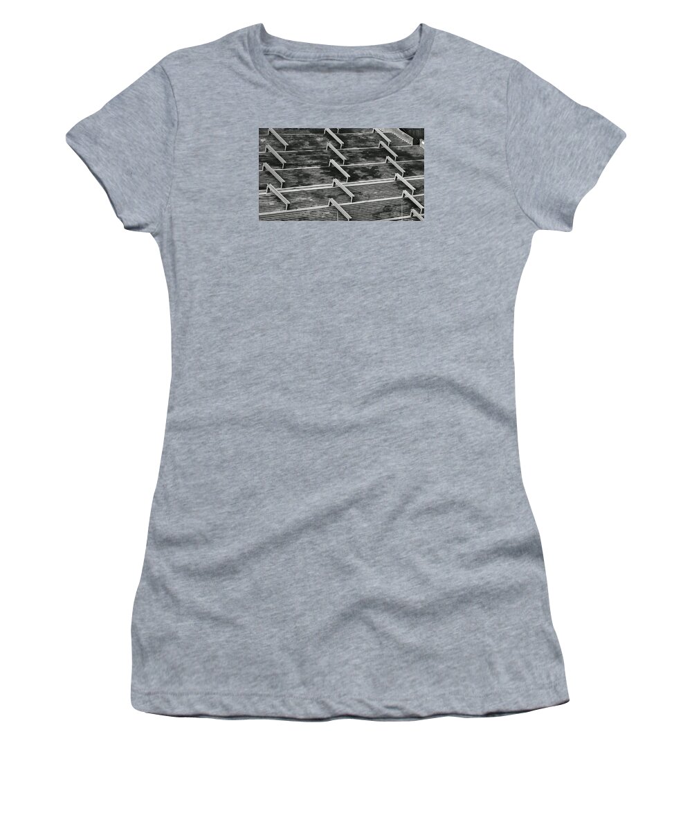 Stairs Women's T-Shirt featuring the photograph Downstairs by Emme Pons