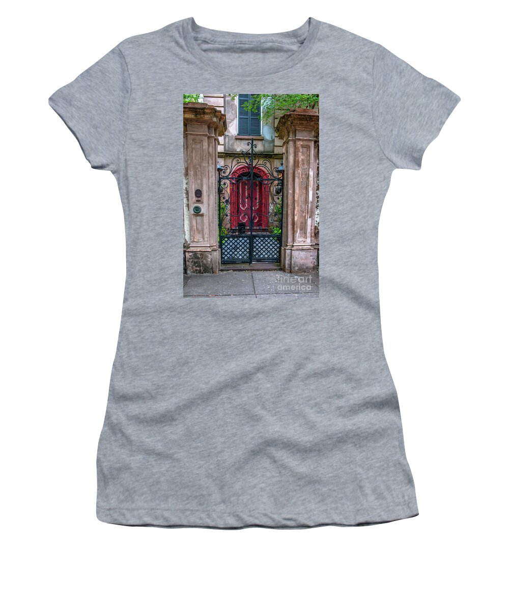 Legare Street Women's T-Shirt featuring the photograph Downtown Charleston Architecture by Dale Powell