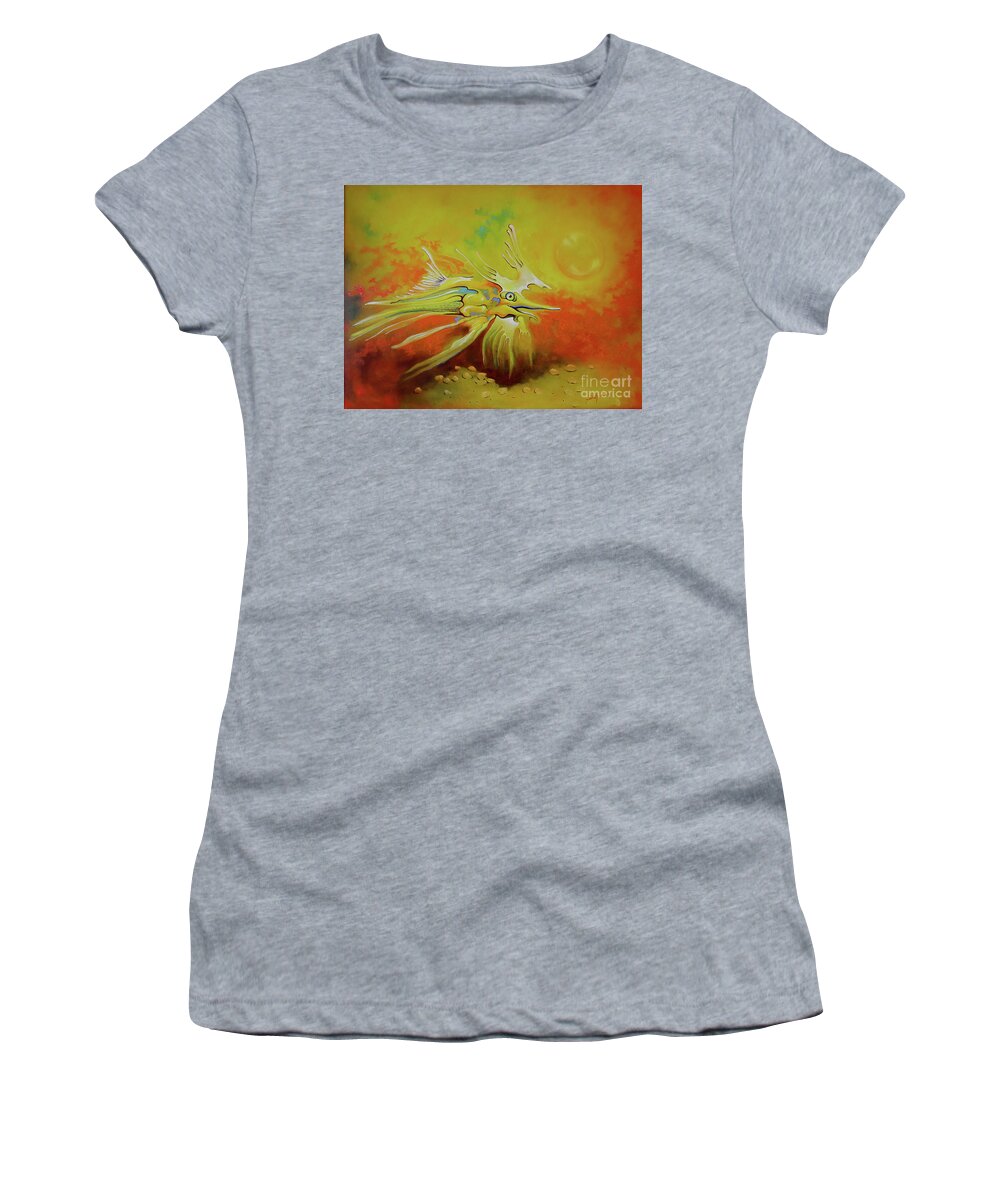 Animals Women's T-Shirt featuring the painting Dragonfish by Alexa Szlavics