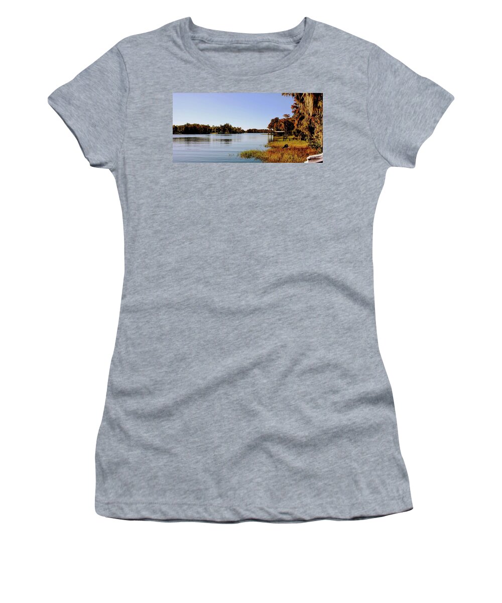 All Products Women's T-Shirt featuring the photograph Sky Drawing and Writing Gainesville Florida by Lorna Maza