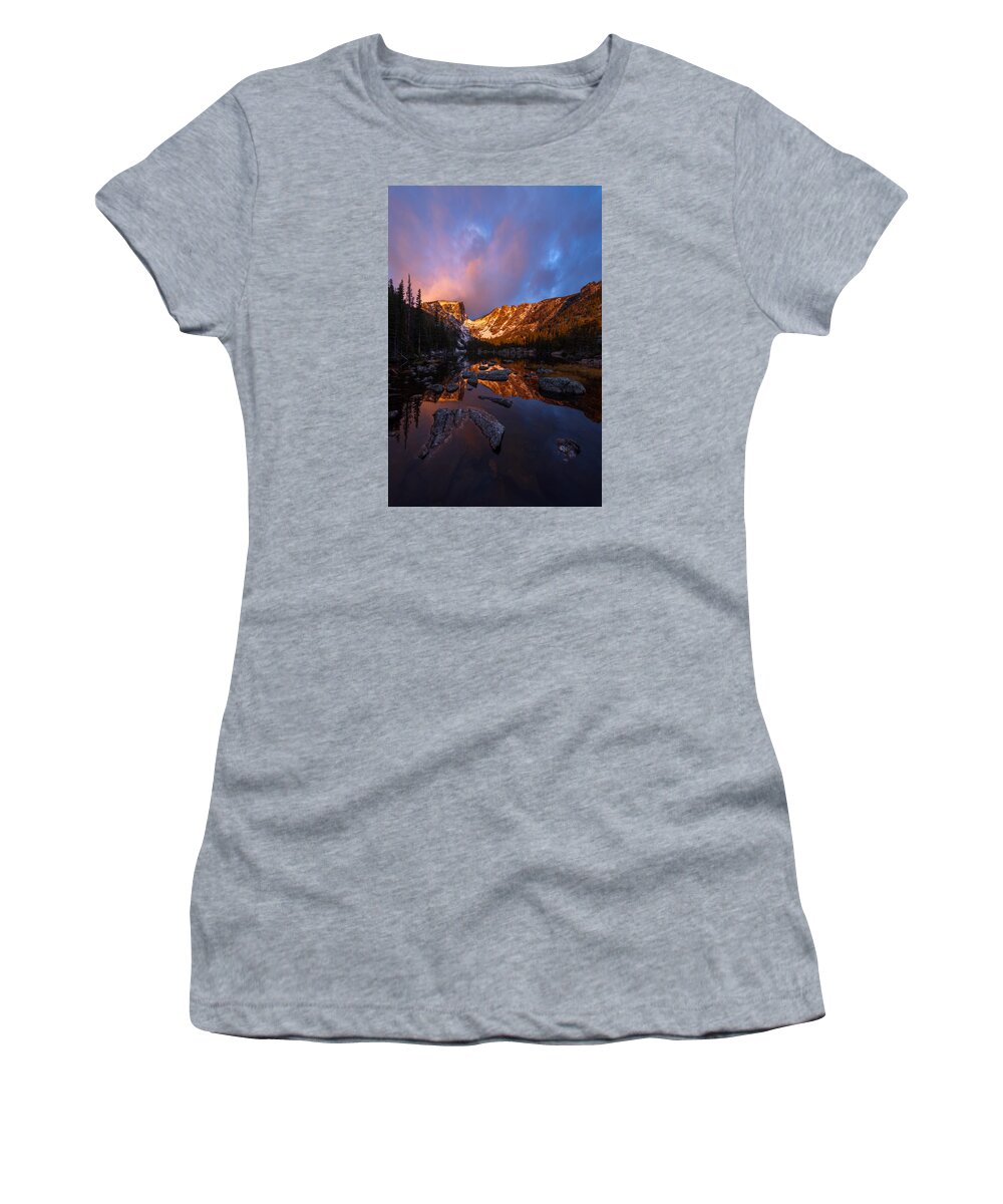 Rocky Mountain National Park Women's T-Shirt featuring the photograph Dream Glow by Dustin LeFevre