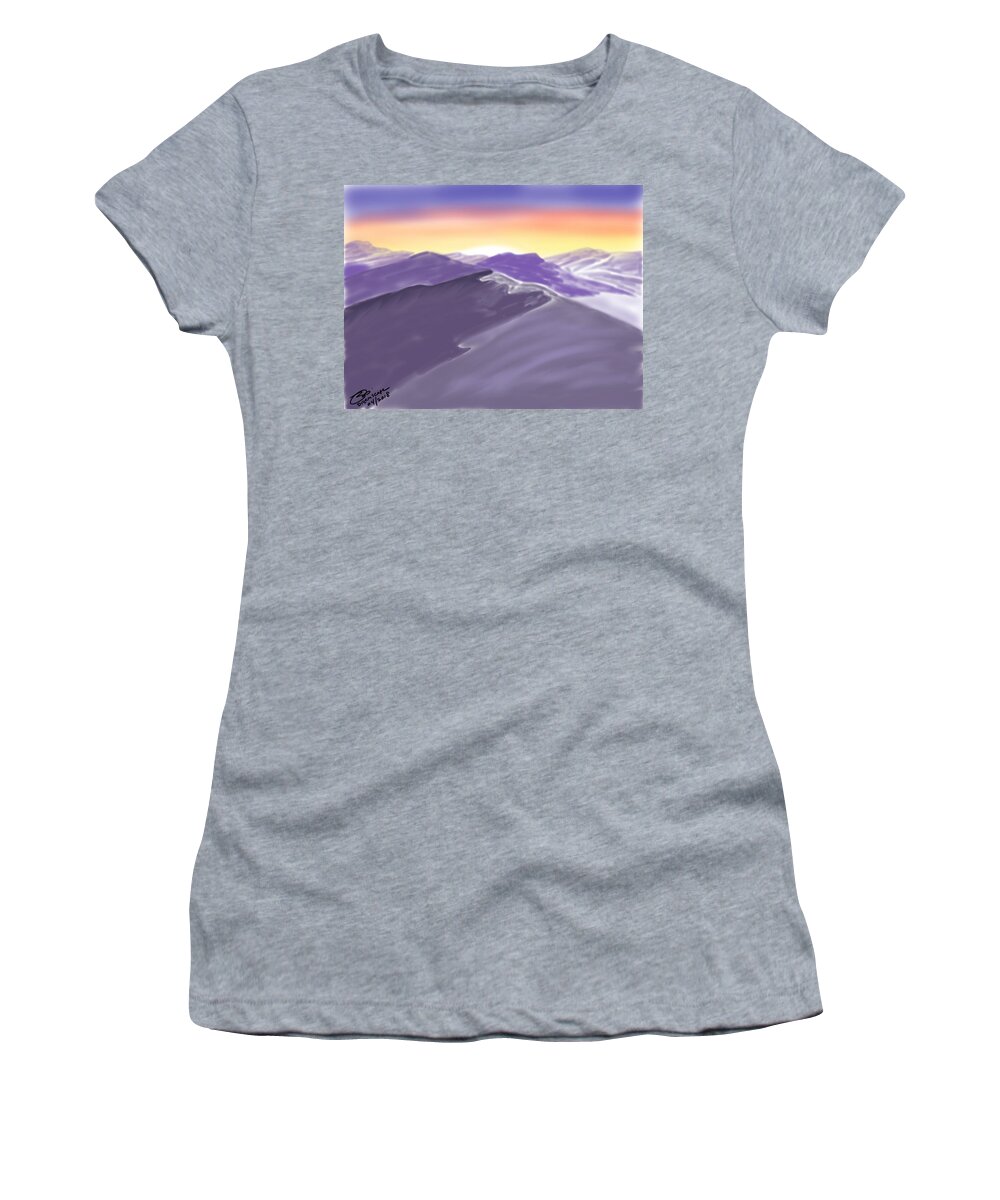 Mountains In The Mind Women's T-Shirt featuring the digital art Dreamscape by Joel Deutsch