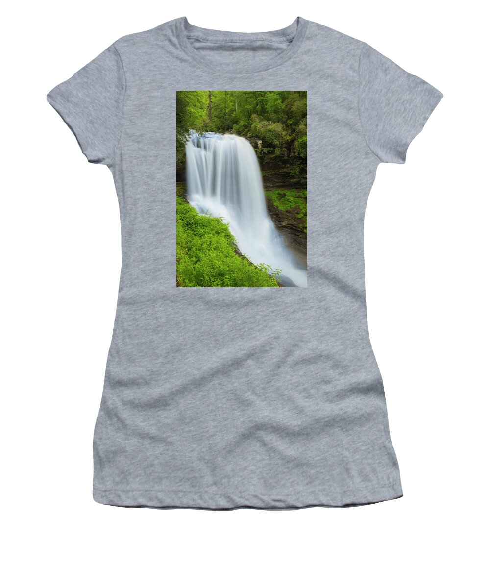 Appalachian Women's T-Shirt featuring the photograph Dry Falls in Nantahala Forest after rain by Ranjay Mitra