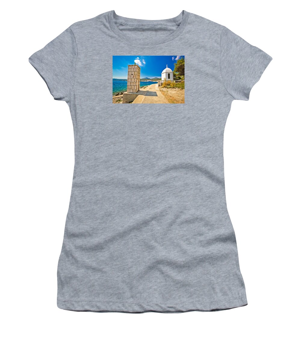 Dugi Otok Women's T-Shirt featuring the photograph Dugi otok island lantern and chapel by Brch Photography